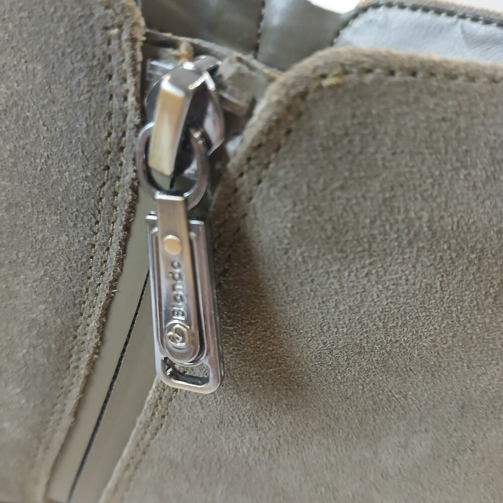 Blondo Boots 9.5 M Samara Waterproof Suede Leather Olive Pull On Double Zip - Picture 6 of 12
